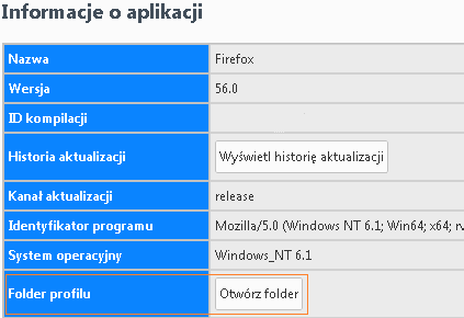 Firefox - informacje o aplikacji