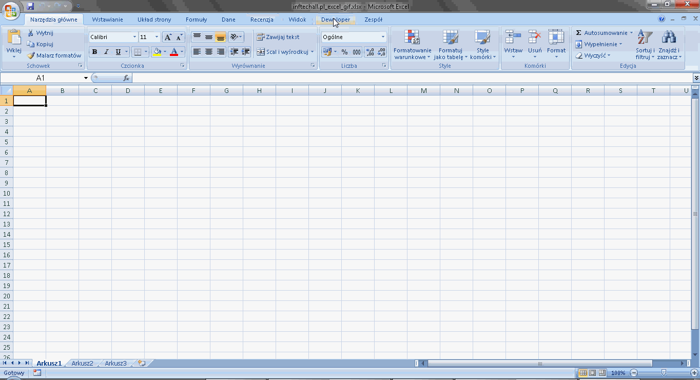 animowany obraz GIF w Excel-u